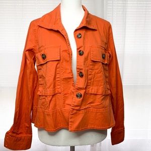 Cabi Button down jacket top in orange size XS